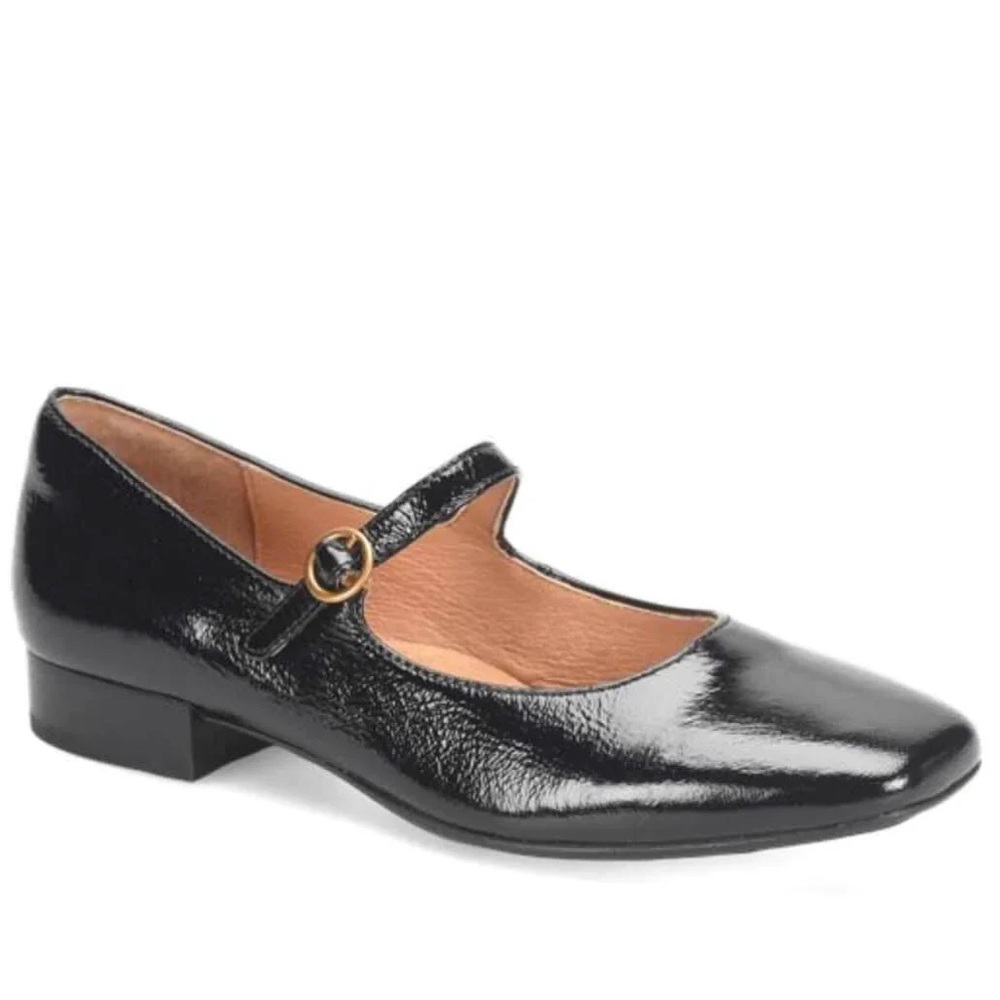 Sofft Black Patent Leather Mary Jane Flats